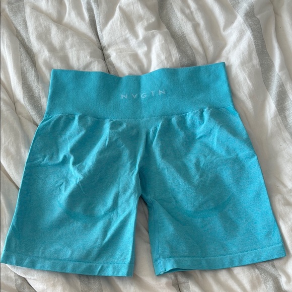 NVGTN Blue High-Waisted Gym Shorts - Picture 3 of 3